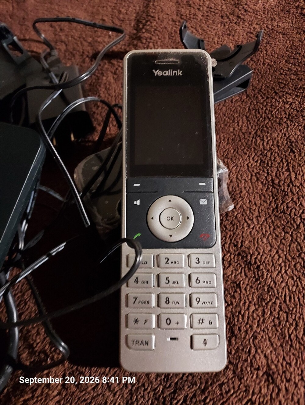 Yealink Silver Cordless SIP Phone Handset with Black Display